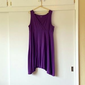 Eileen Fisher sleeveless purple organic cotton dress XL